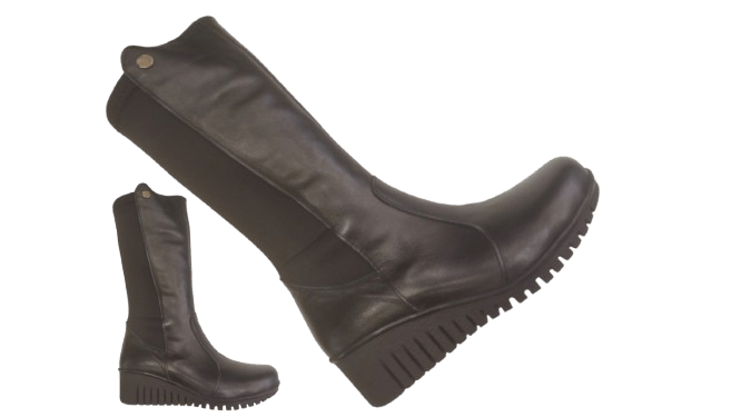 Botte cuir noir